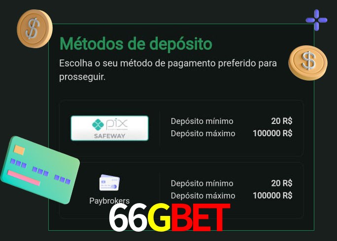 O cassino 66Gbet oferece uma grande variedade de métodos de pagamento